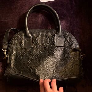 Liz Claiborne Black Embossed Satchel